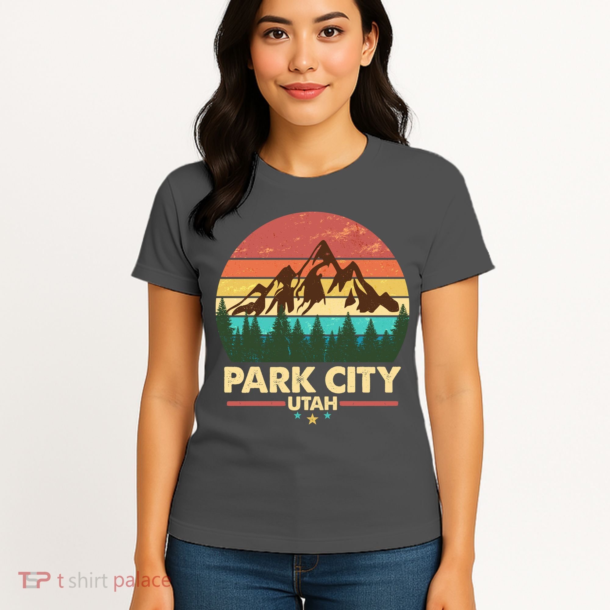 Retro Park City Utah Mountain Women's T-Shirt