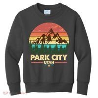 Retro Park City Utah Mountain Kids Sweatshirt thumb 0