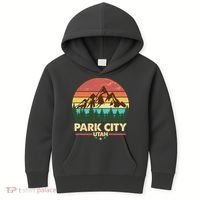 Retro Park City Utah Mountain Kids Hoodie thumb 0
