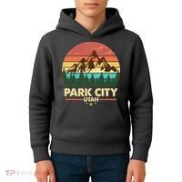Retro Park City Utah Mountain Kids Hoodie thumb 4