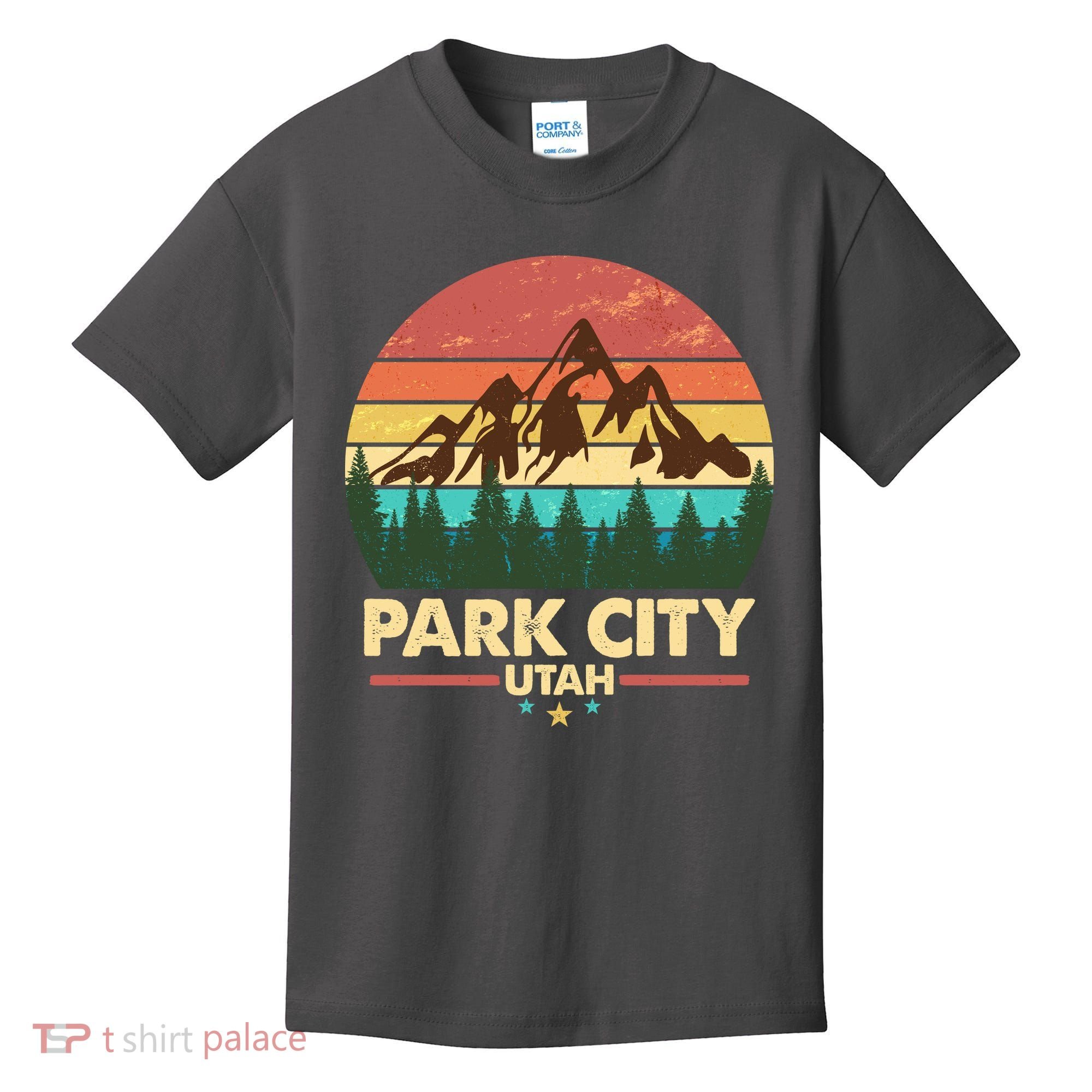Retro Park City Utah Mountain Kids T-Shirt