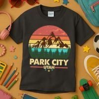Retro Park City Utah Mountain Kids T-Shirt thumb 3