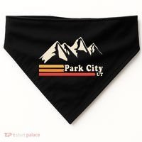 Retro Park City Utah Mountains Ski USA-Made Doggie Bandana thumb 0