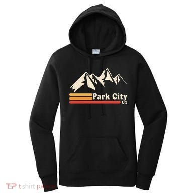 Retro Park City Utah Mountains Ski Women's Hoodie