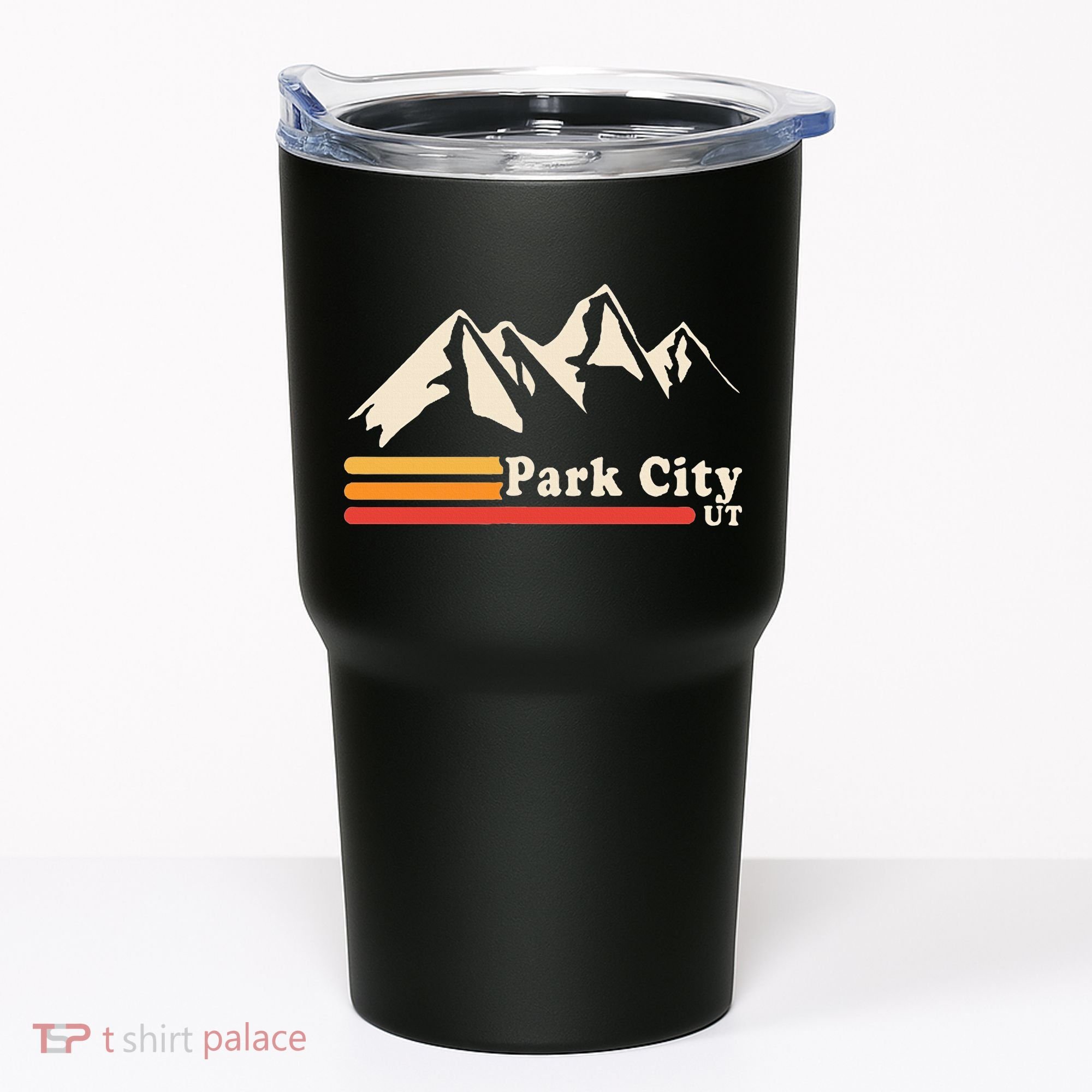 Retro Park City Utah Mountains Ski Tumbler