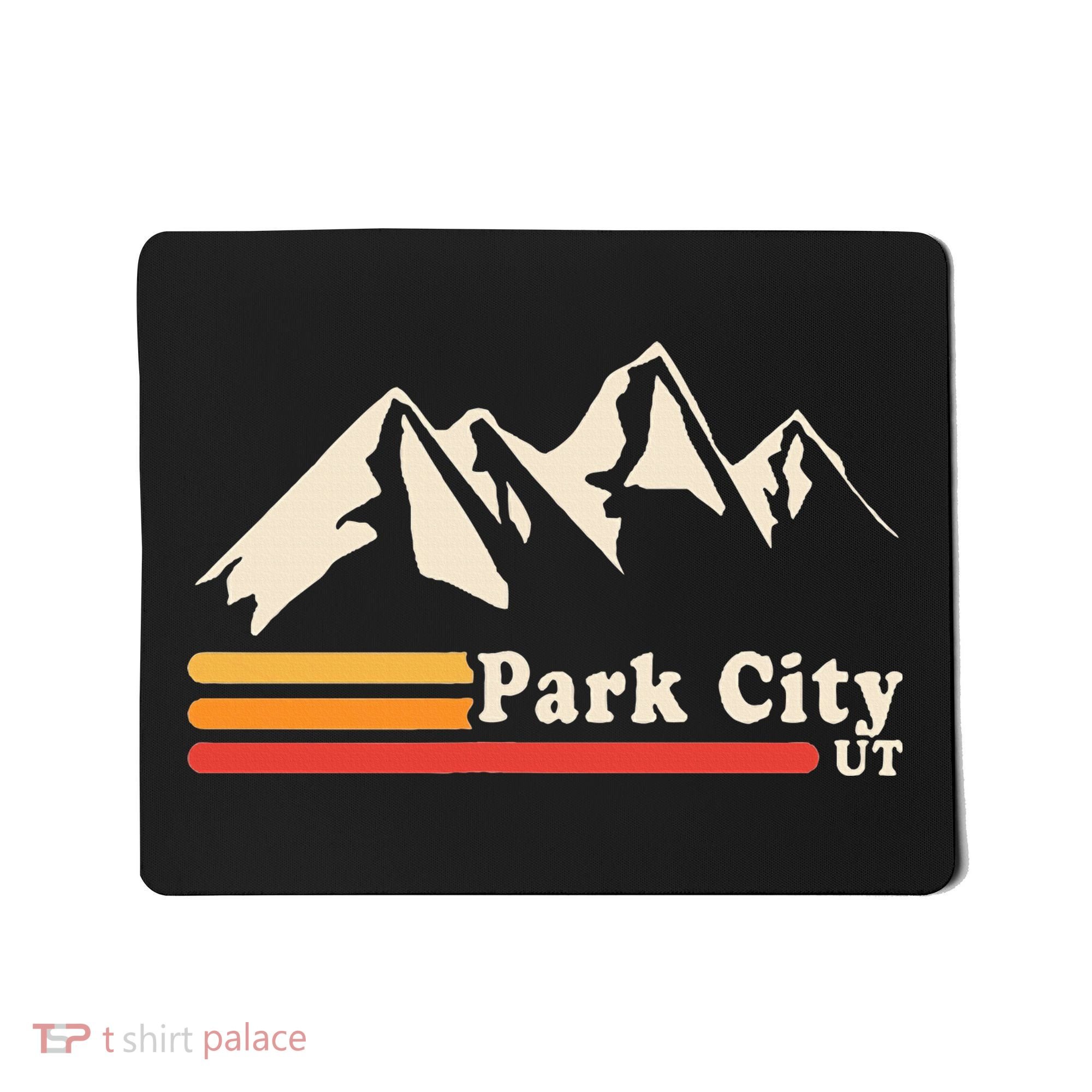 Retro Park City Utah Mountains Ski Mousepad