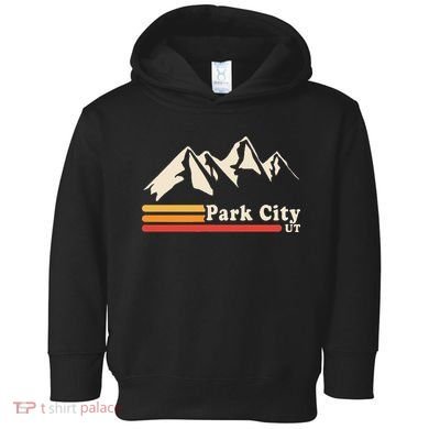 Retro Park City Utah Mountains Ski Toddler Hoodie