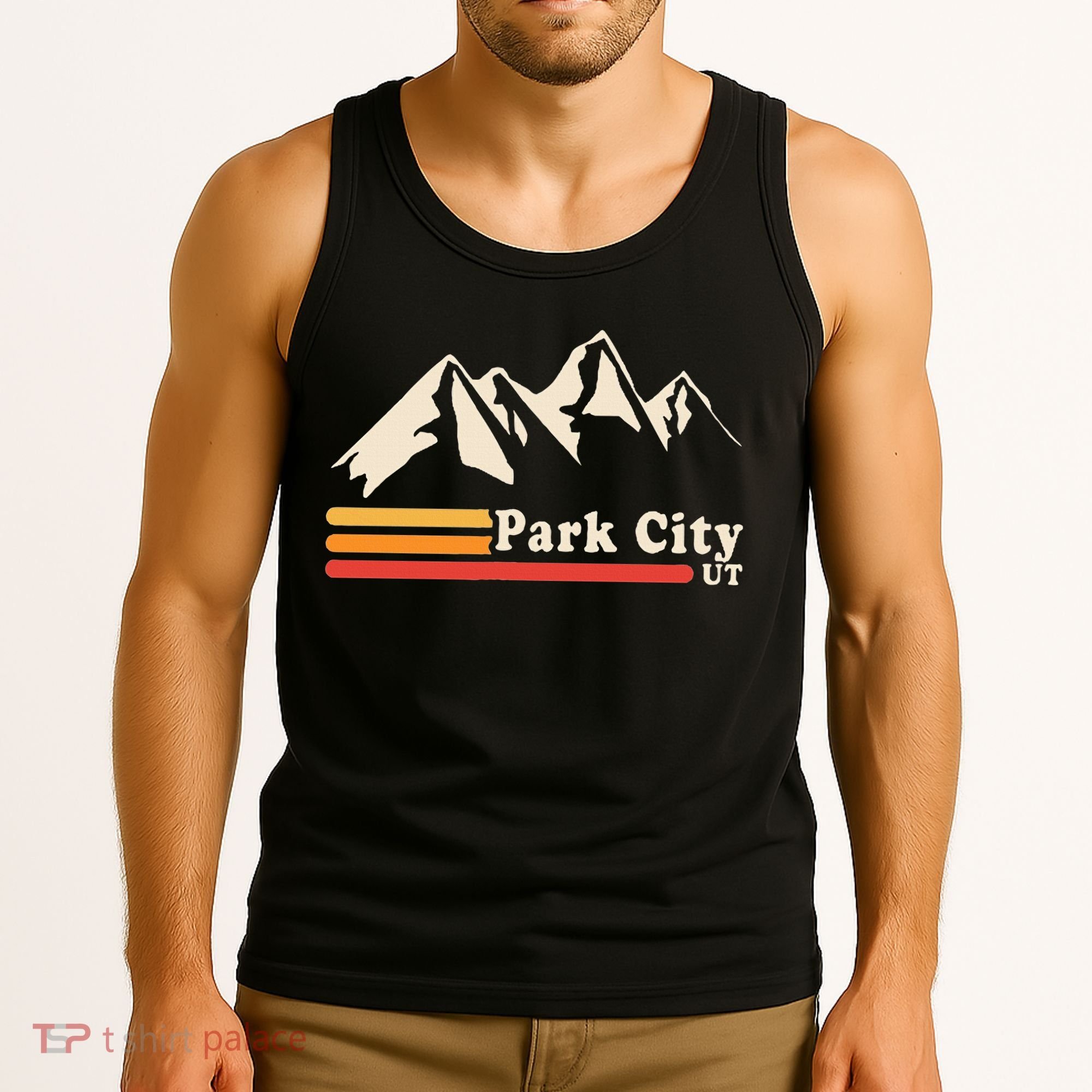 Retro Park City Utah Mountains Ski Tank Top