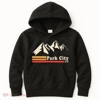 Retro Park City Utah Mountains Ski Kids Hoodie thumb 0