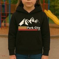 Retro Park City Utah Mountains Ski Kids Hoodie thumb 3