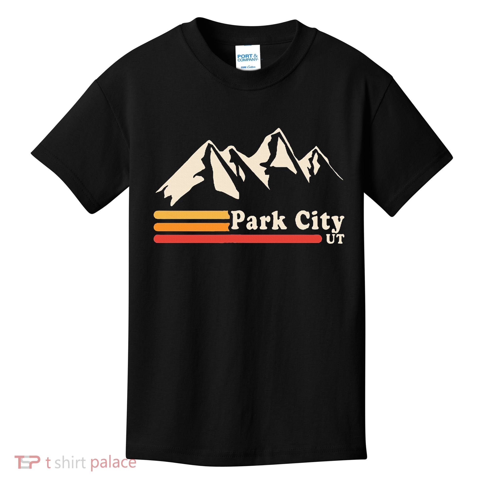 Retro Park City Utah Mountains Ski Kids T-Shirt