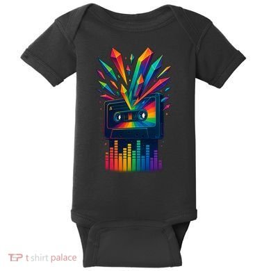 Rainbow Prism Cassette  Baby Bodysuit