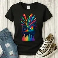 Rainbow Prism Cassette  Women's T-Shirt thumb 3