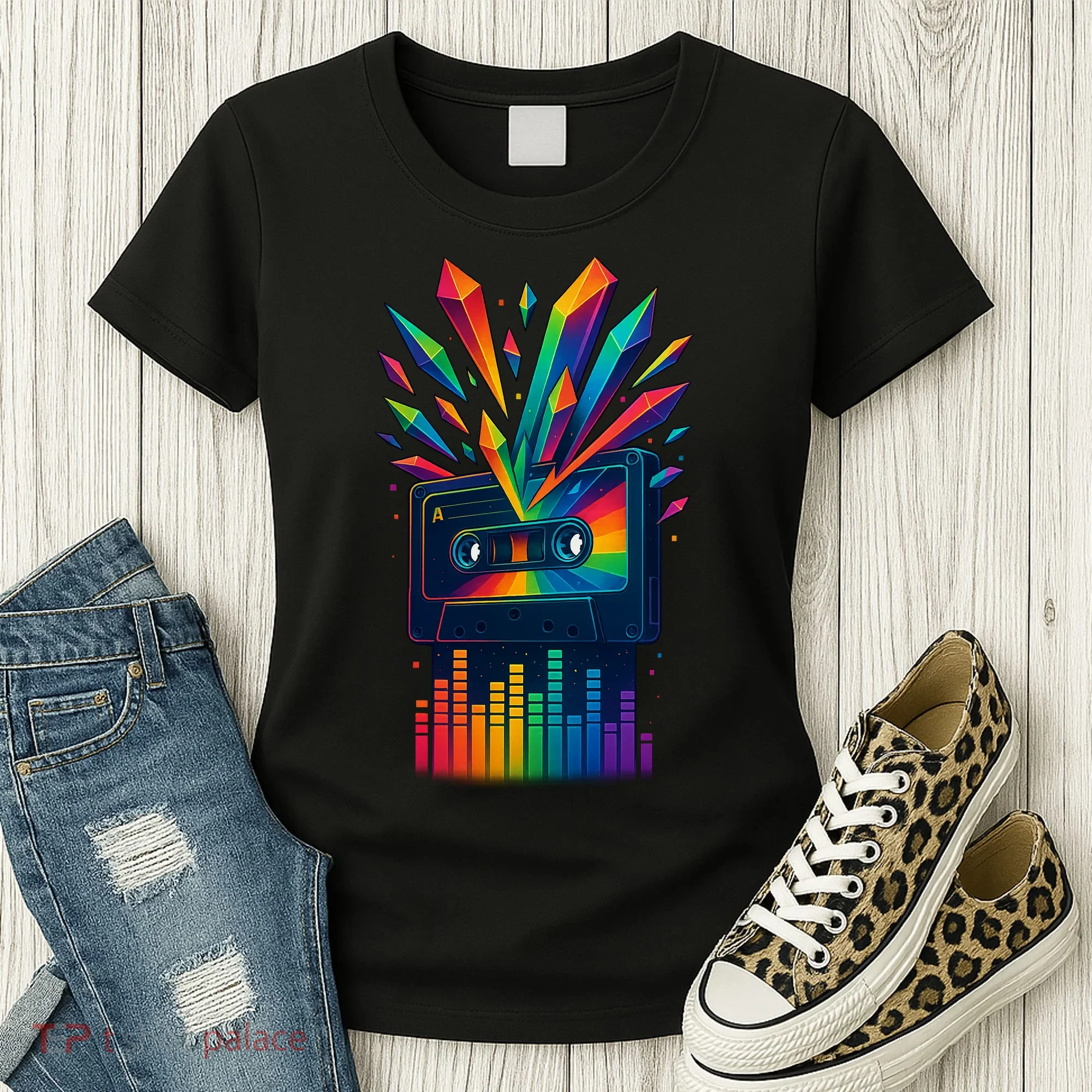 Rainbow Prism Cassette  Women's T-Shirt
