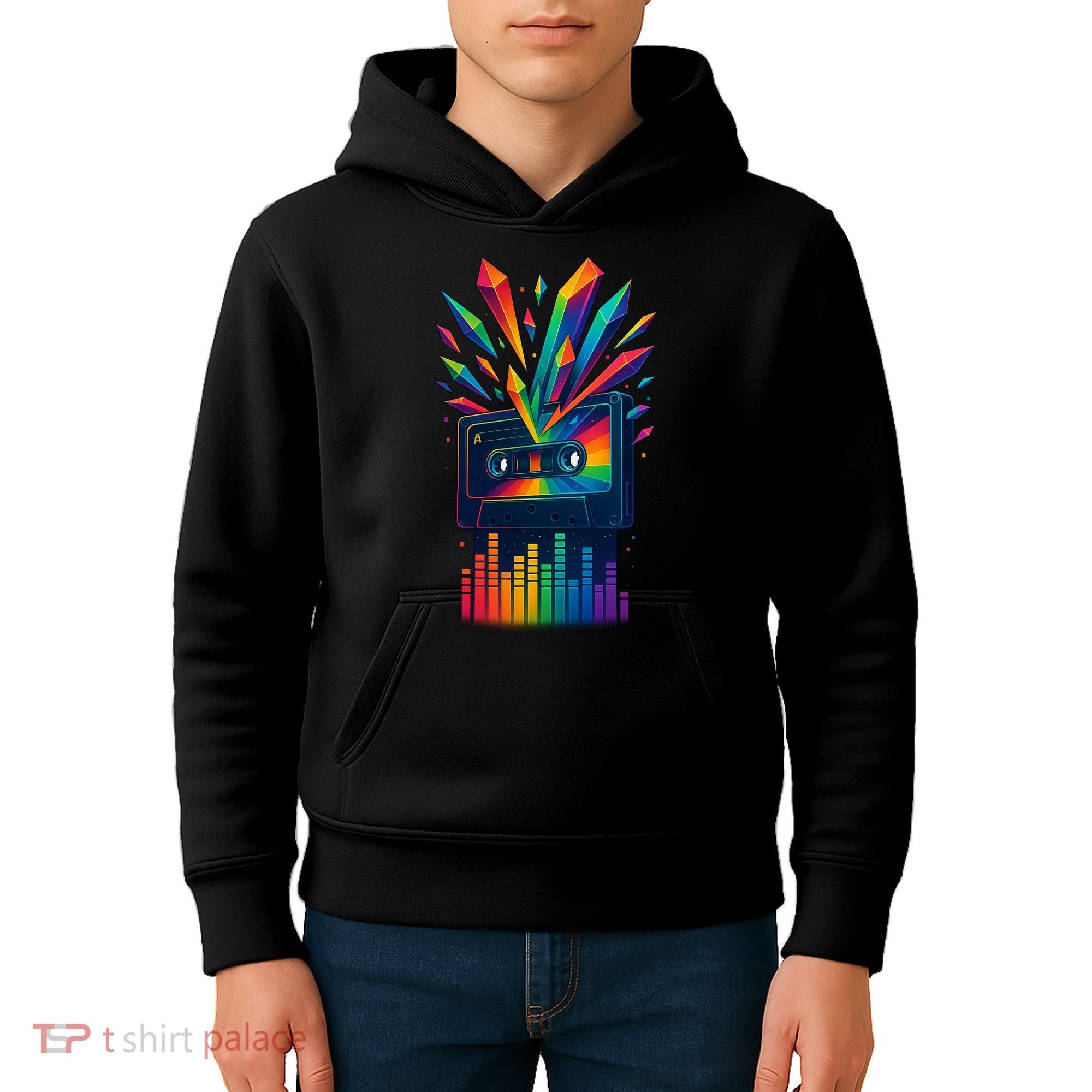 Rainbow Prism Cassette  Kids Hoodie