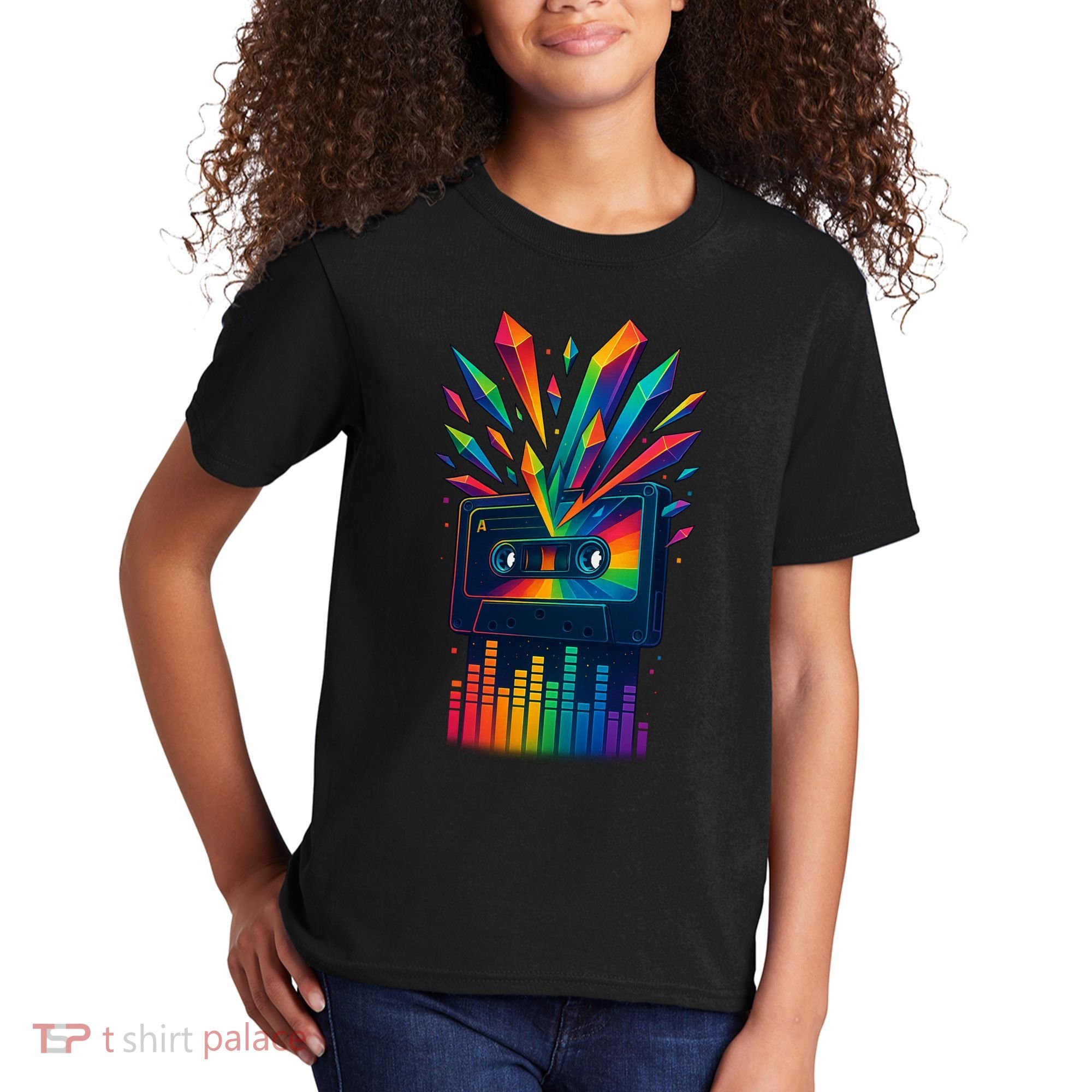 Rainbow Prism Cassette  Kids T-Shirt