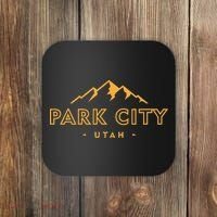 Retro Park City Utah Souvenir Mountain Hiking Coaster thumb 0