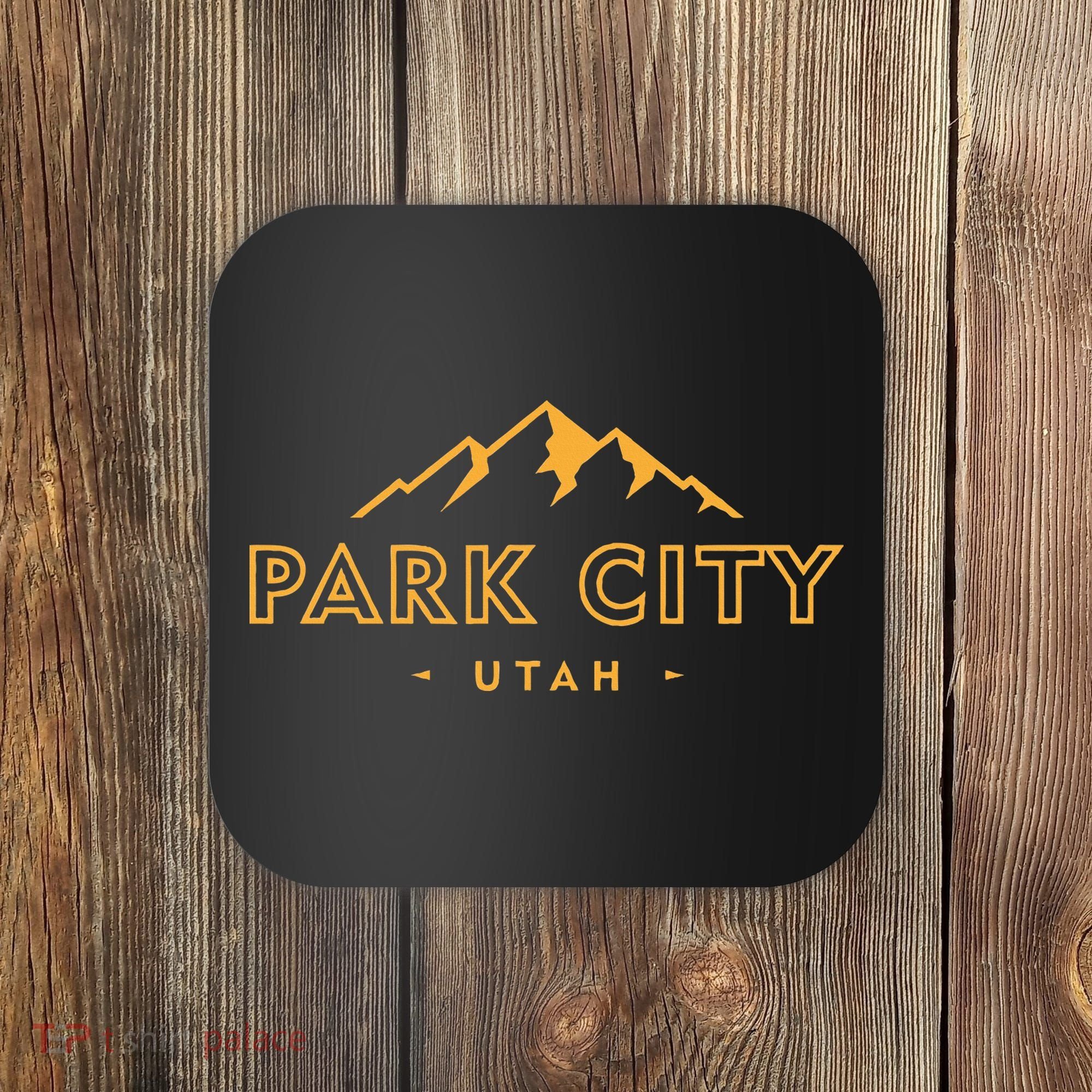 Retro Park City Utah Souvenir Mountain Hiking Coaster