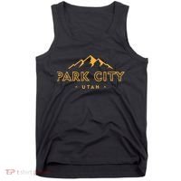 Retro Park City Utah Souvenir Mountain Hiking Tank Top thumb 0