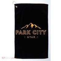 Retro Park City Utah Souvenir Mountain Hiking Golf Towel thumb 0