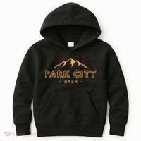 Retro Park City Utah Souvenir Mountain Hiking Kids Hoodie thumb 0
