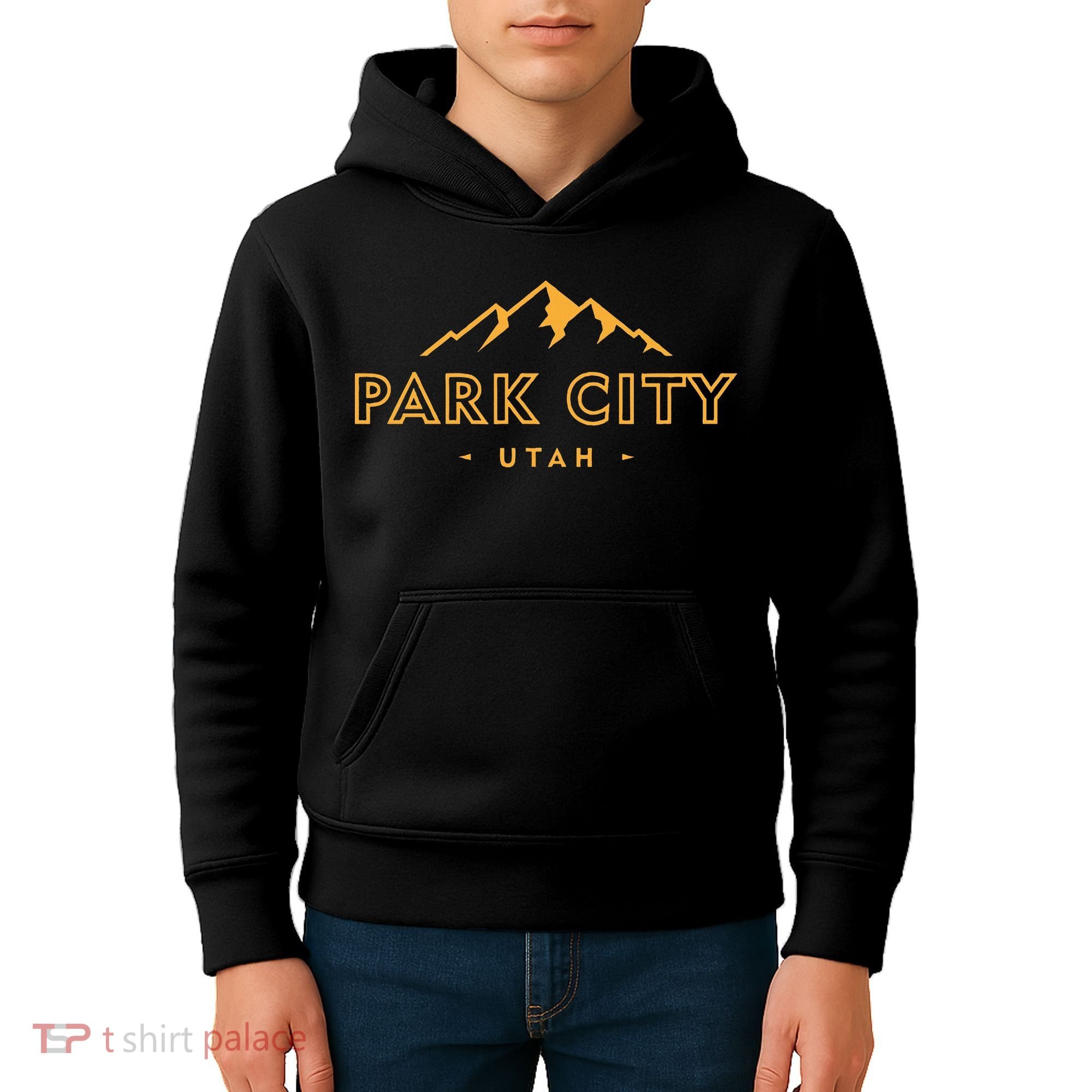 Retro Park City Utah Souvenir Mountain Hiking Kids Hoodie