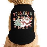 Retro Peds Crew Christmas Pediatric Nurse Nursing Group Doggie Tank thumb 0