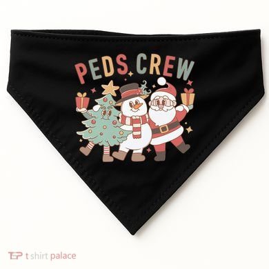 Retro Peds Crew Christmas Pediatric Nurse Nursing Group USA-Made Doggie Bandana