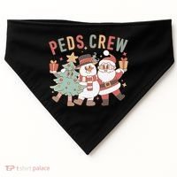 Retro Peds Crew Christmas Pediatric Nurse Nursing Group USA-Made Doggie Bandana thumb 0
