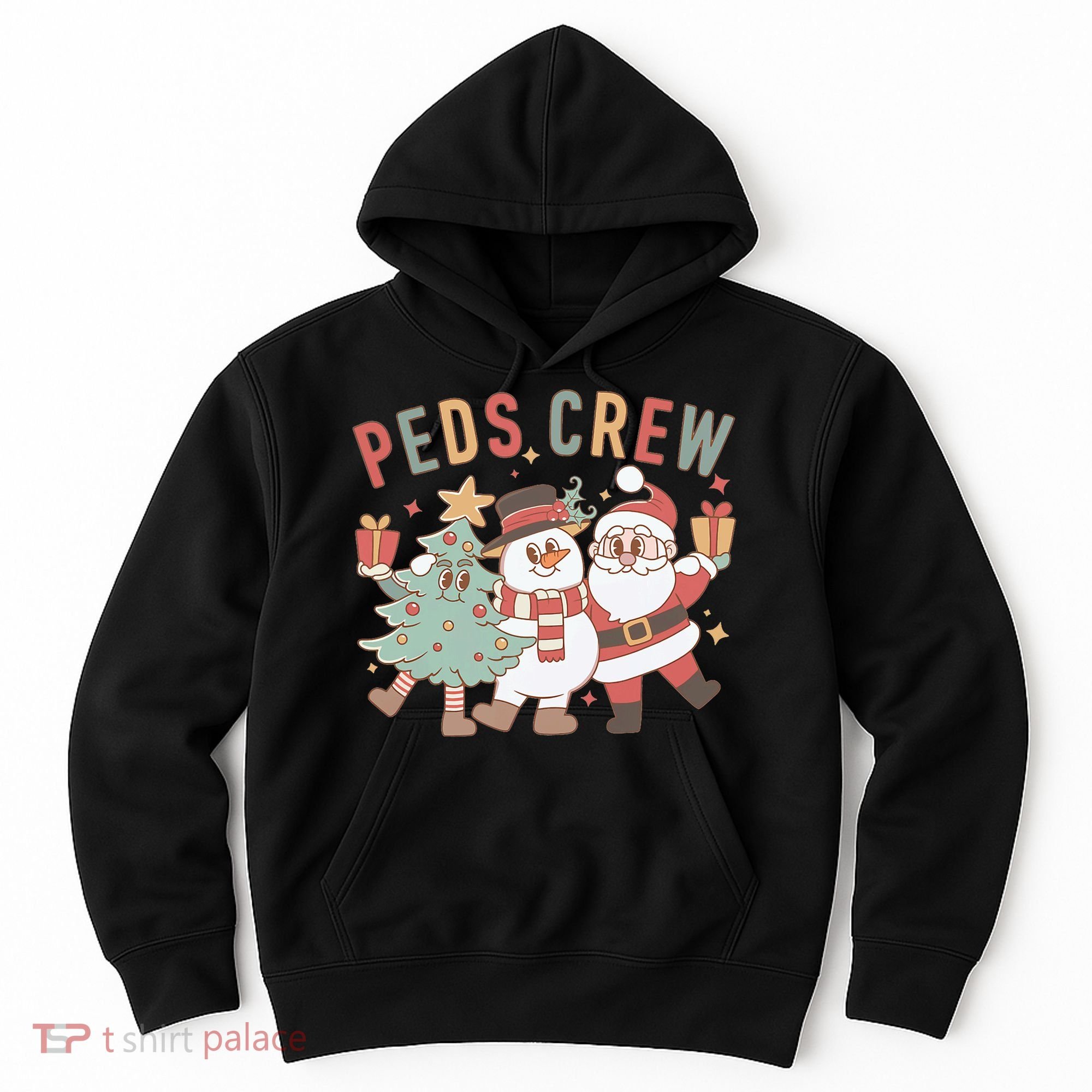 Retro Peds Crew Christmas Pediatric Nurse Nursing Group Hoodie