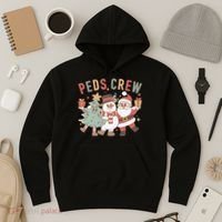 Retro Peds Crew Christmas Pediatric Nurse Nursing Group Hoodie thumb 3