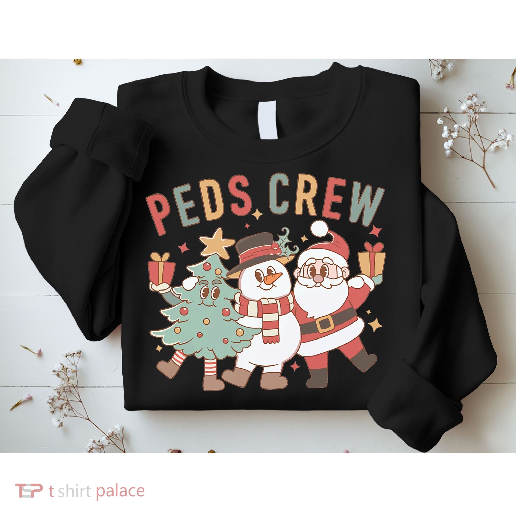 Retro Peds Crew Christmas Pediatric Nurse Nursing Group Sweatshirt
