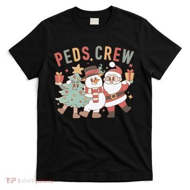 Retro Peds Crew Christmas Pediatric Nurse Nursing Group T-Shirt