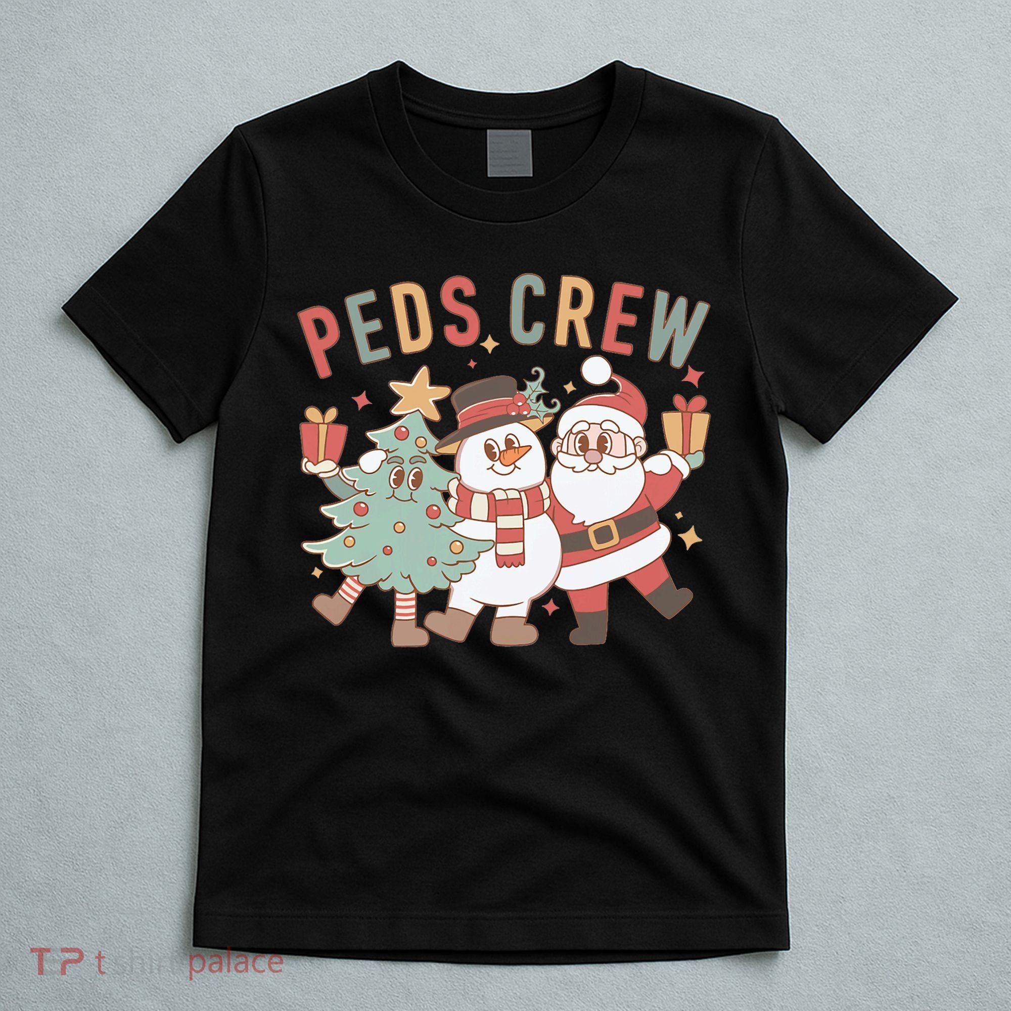 Retro Peds Crew Christmas Pediatric Nurse Nursing Group T-Shirt