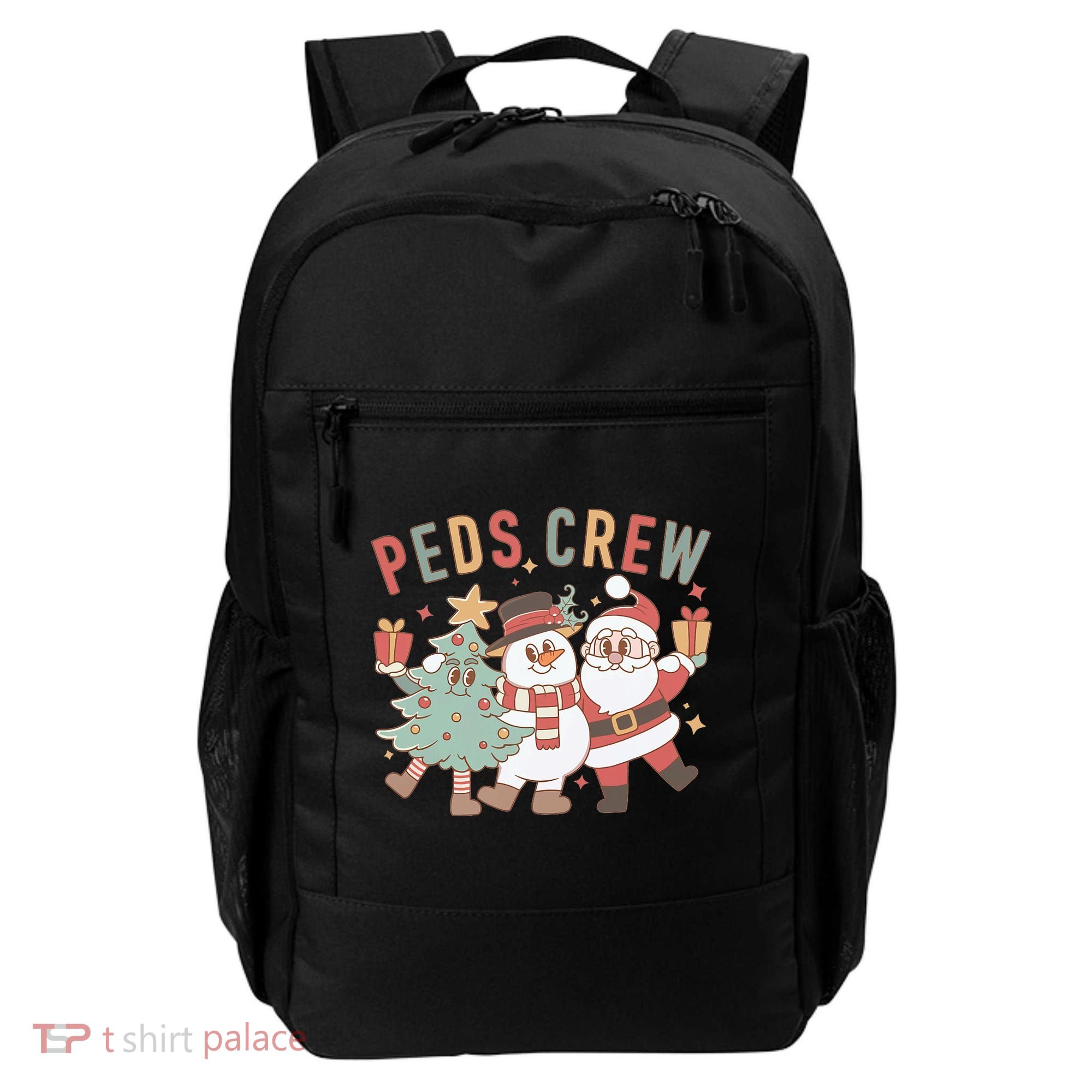 Retro Peds Crew Christmas Pediatric Nurse Nursing Group Backpack