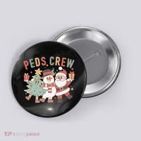Retro Peds Crew Christmas Pediatric Nurse Nursing Group Button thumb 0