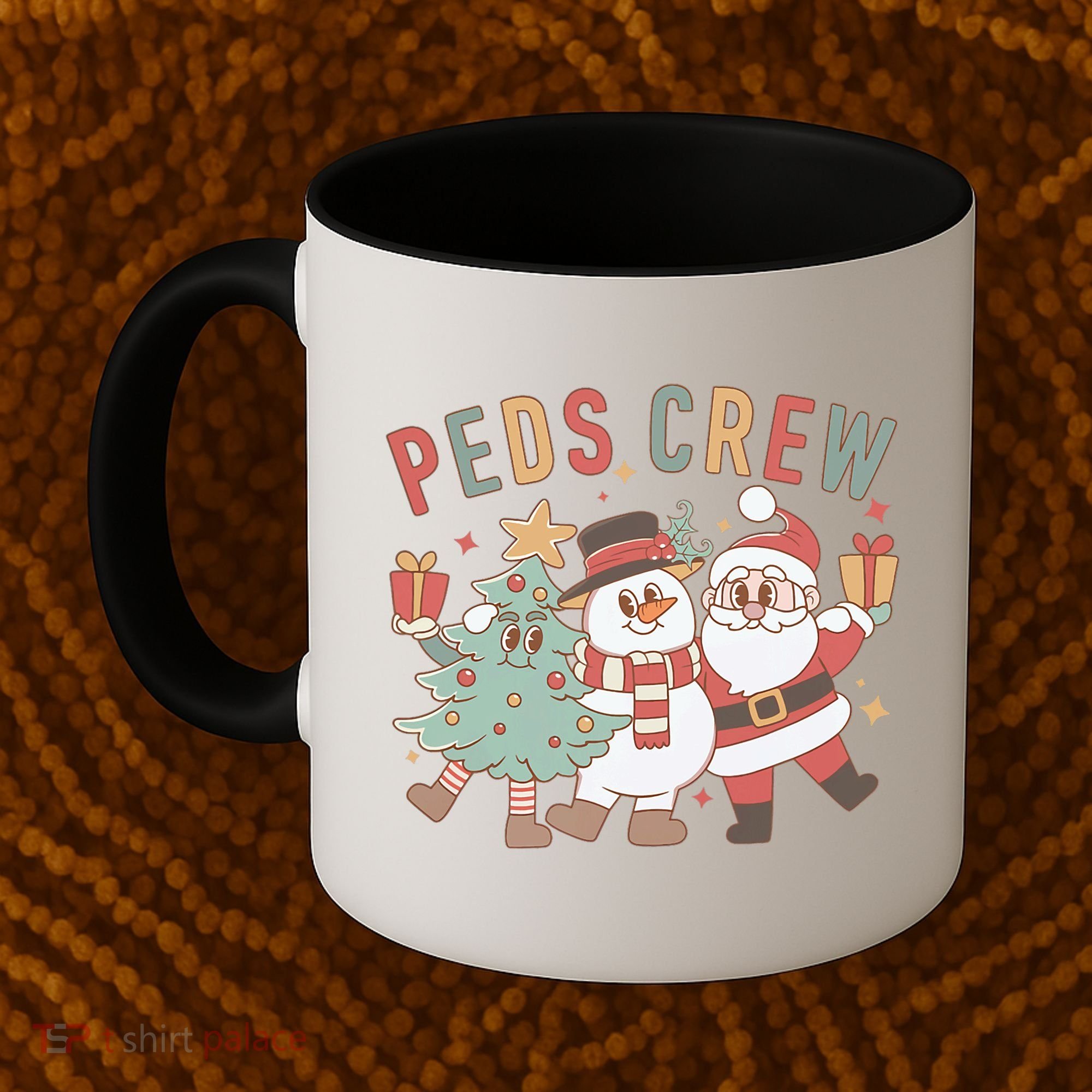 Retro Peds Crew Christmas Pediatric Nurse Nursing Group Coffee Mug