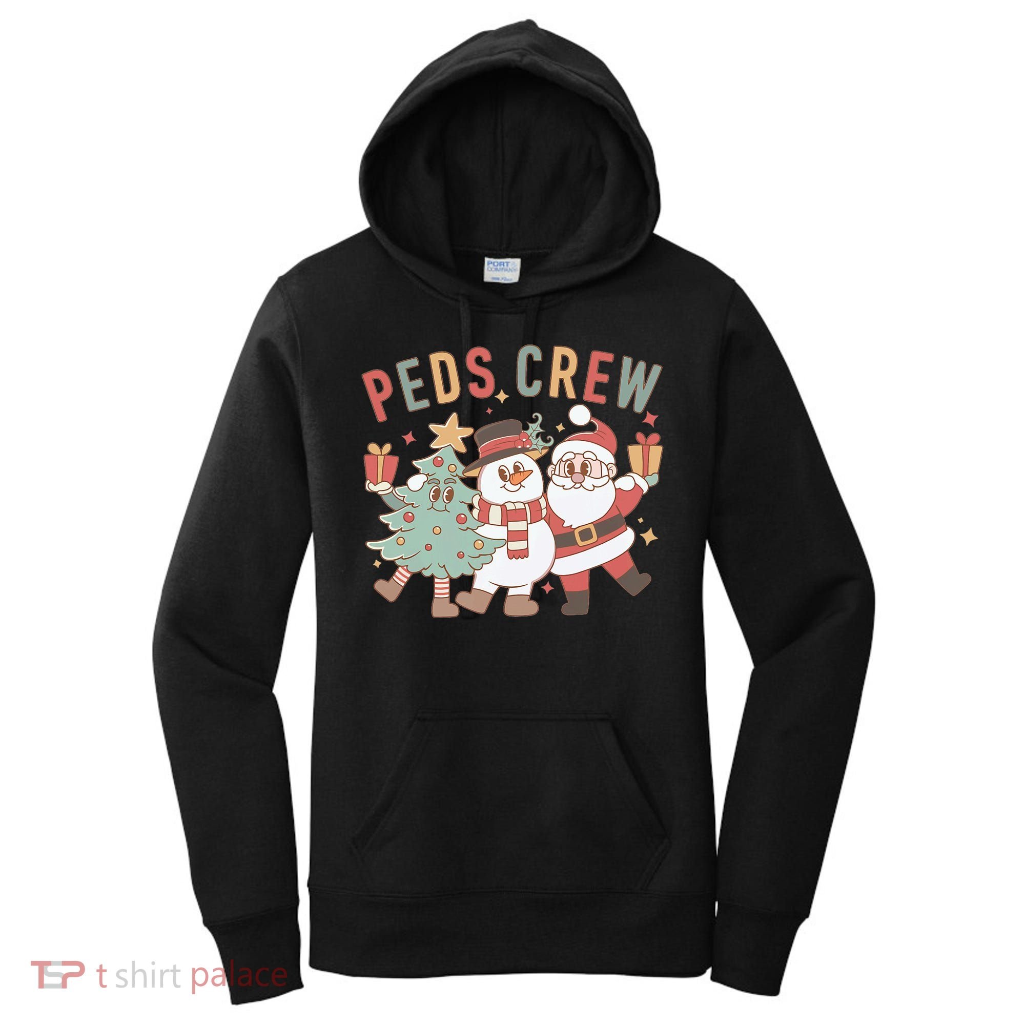 Retro Peds Crew Christmas Pediatric Nurse Nursing Group Women's Hoodie