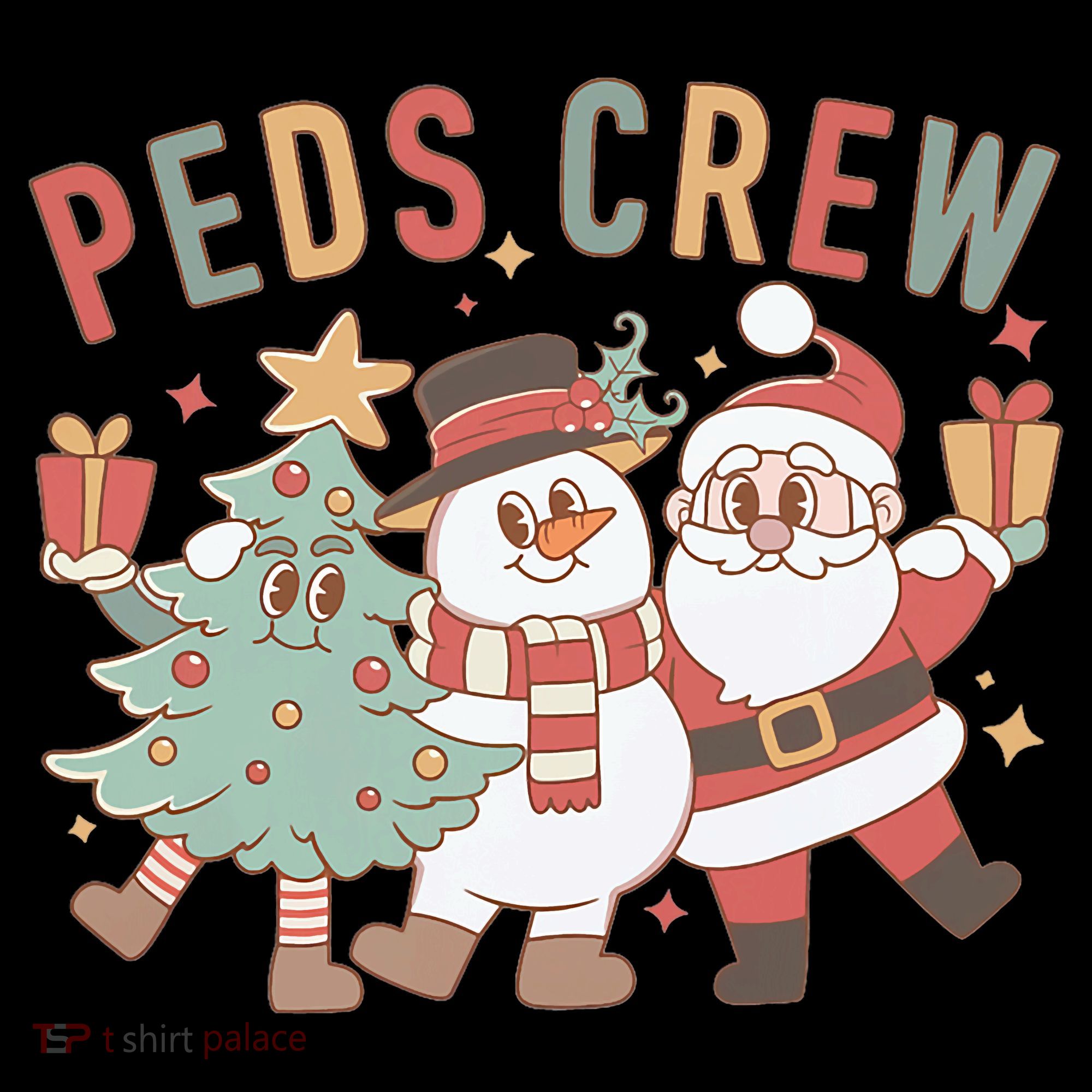 Retro Peds Crew Christmas Pediatric Nurse Nursing Group Women's Hoodie