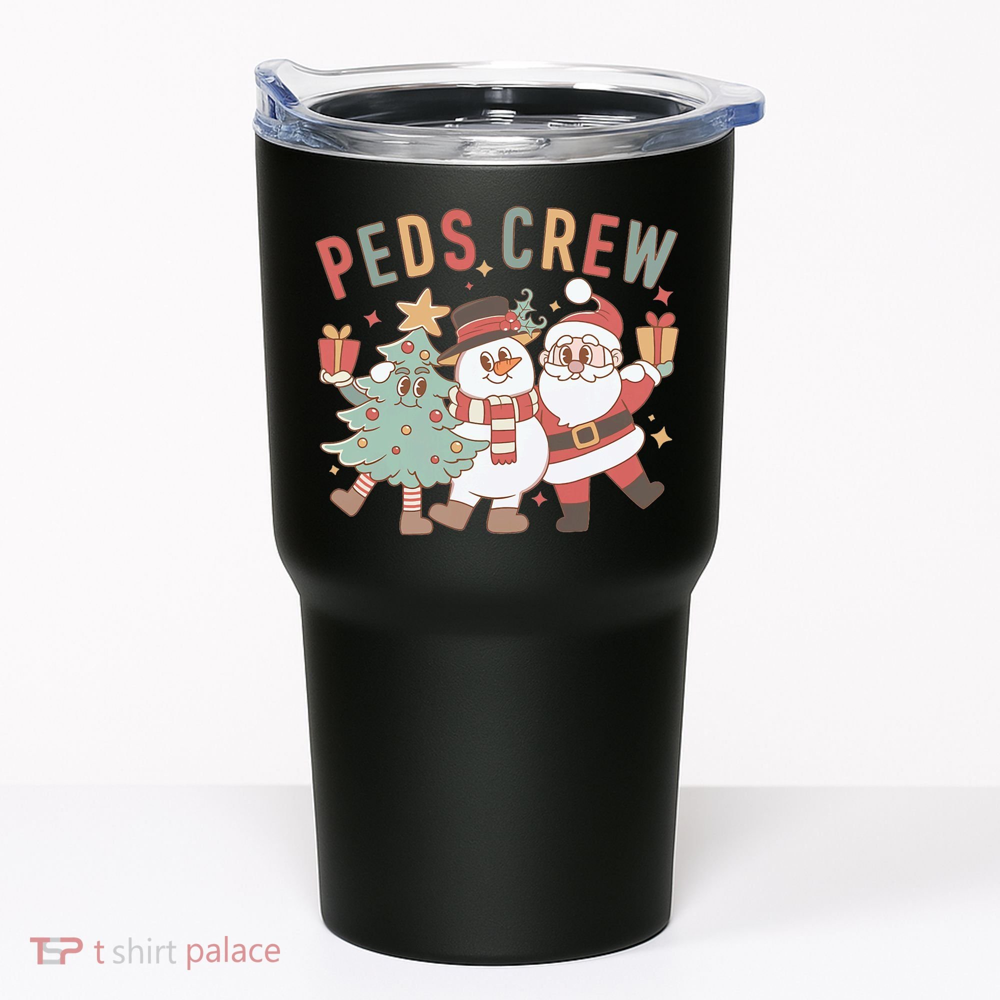 Retro Peds Crew Christmas Pediatric Nurse Nursing Group Tumbler