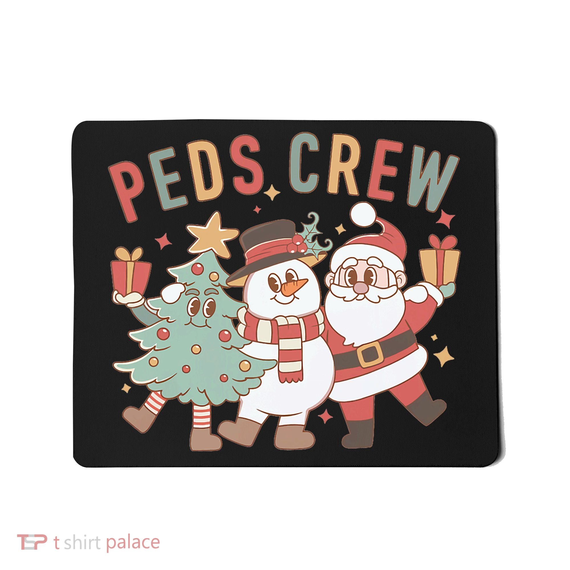 Retro Peds Crew Christmas Pediatric Nurse Nursing Group Mousepad
