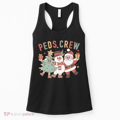 Retro Peds Crew Christmas Pediatric Nurse Nursing Group Women's Tank Top