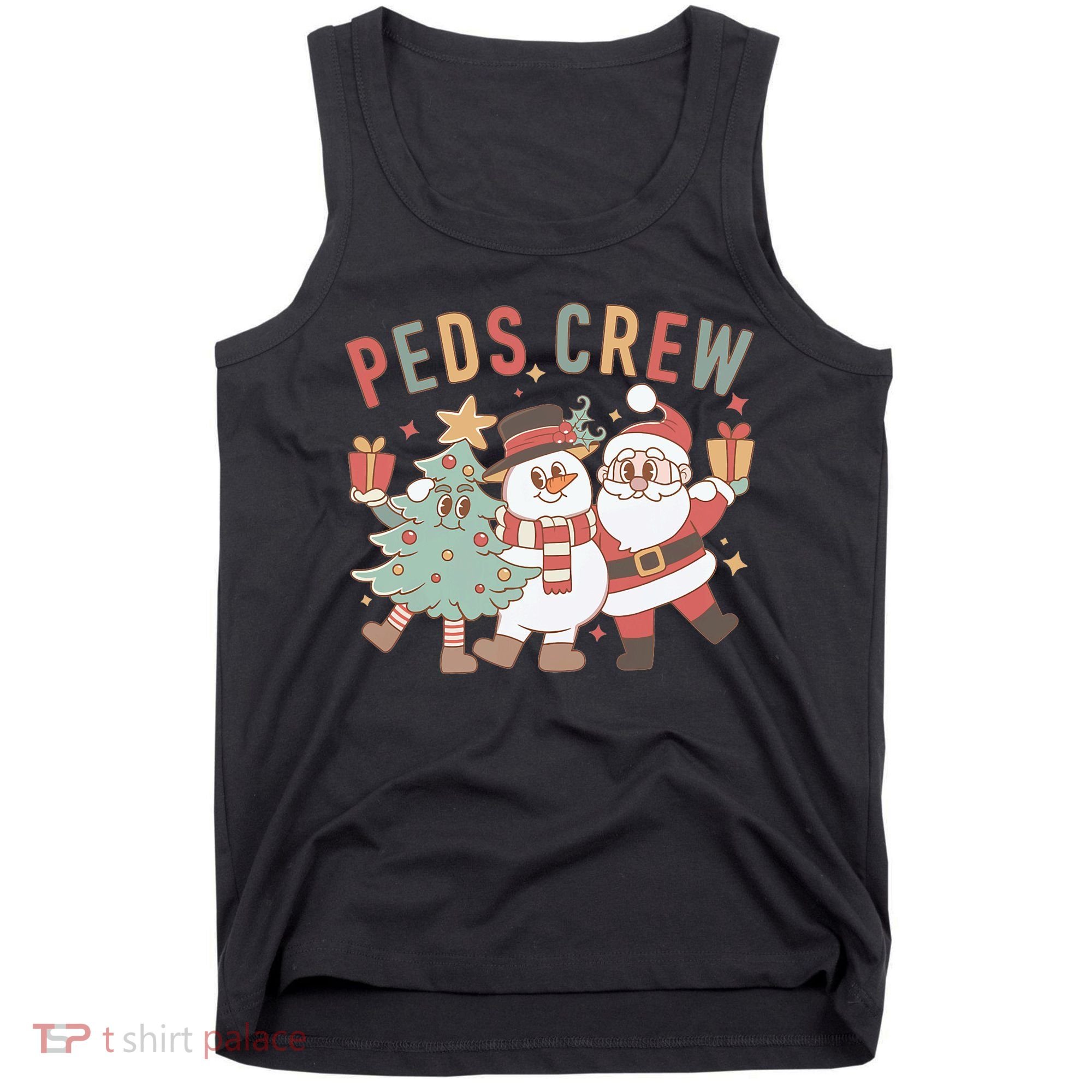 Retro Peds Crew Christmas Pediatric Nurse Nursing Group Tank Top