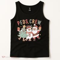 Retro Peds Crew Christmas Pediatric Nurse Nursing Group Tank Top thumb 2