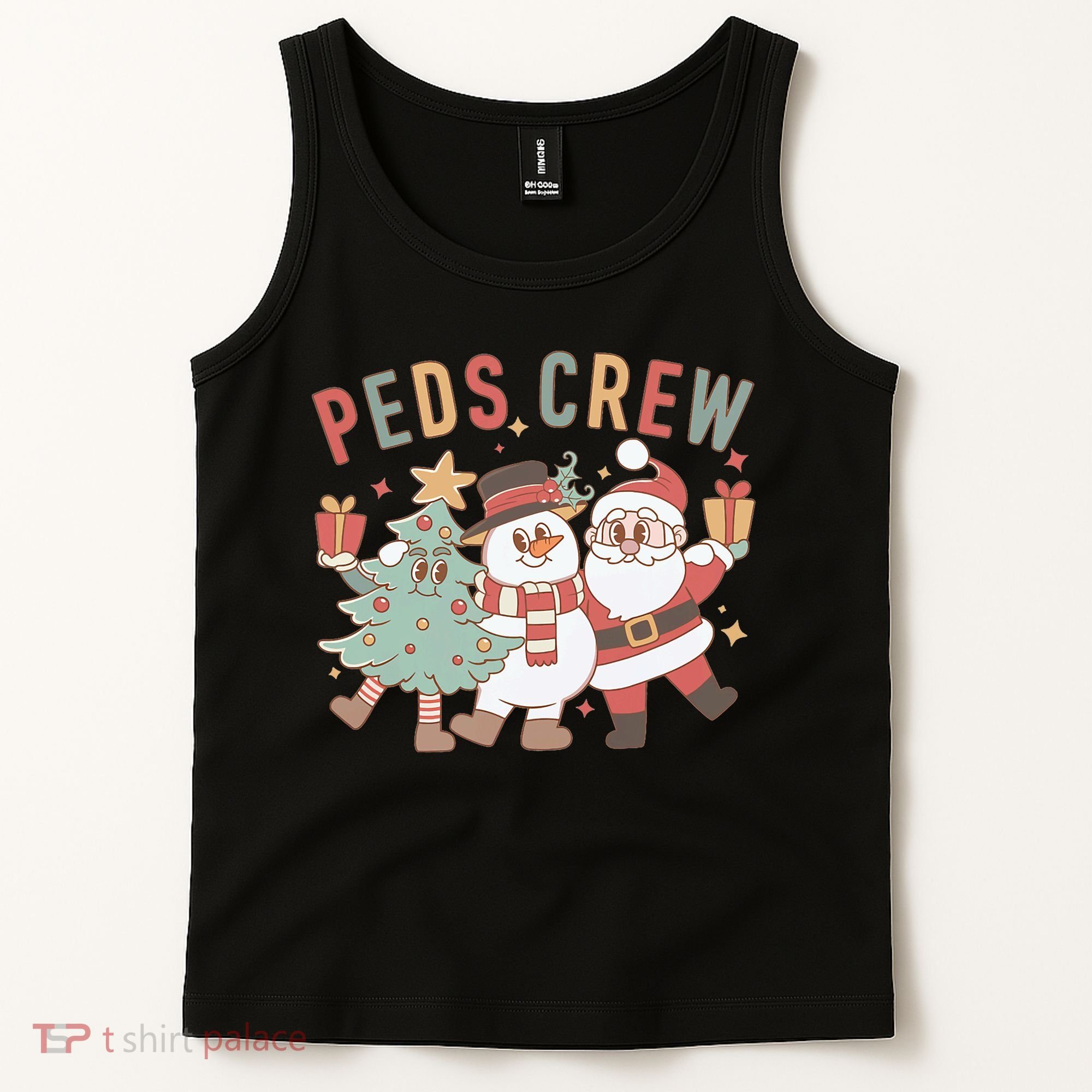 Retro Peds Crew Christmas Pediatric Nurse Nursing Group Tank Top