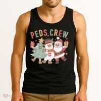 Retro Peds Crew Christmas Pediatric Nurse Nursing Group Tank Top thumb 3
