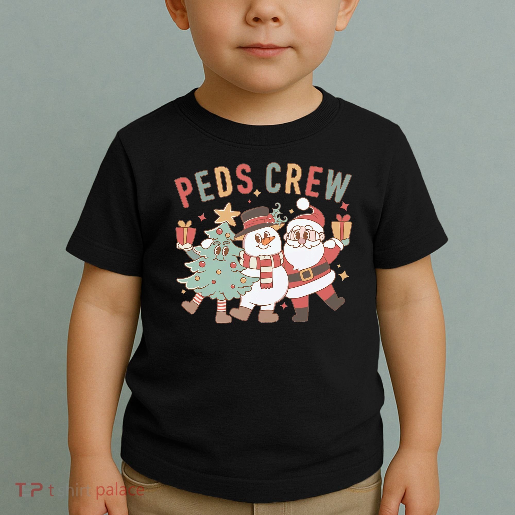 Retro Peds Crew Christmas Pediatric Nurse Nursing Group Toddler T-Shirt
