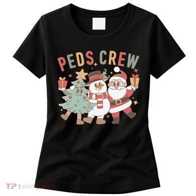 Retro Peds Crew Christmas Pediatric Nurse Nursing Group Women's T-Shirt