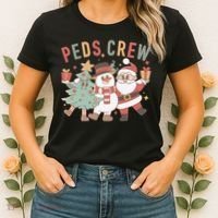 Retro Peds Crew Christmas Pediatric Nurse Nursing Group Women's T-Shirt thumb 2