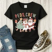 Retro Peds Crew Christmas Pediatric Nurse Nursing Group Women's T-Shirt thumb 3